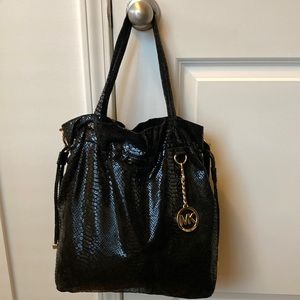 Michael Kors Python Print Drawstring Bag
